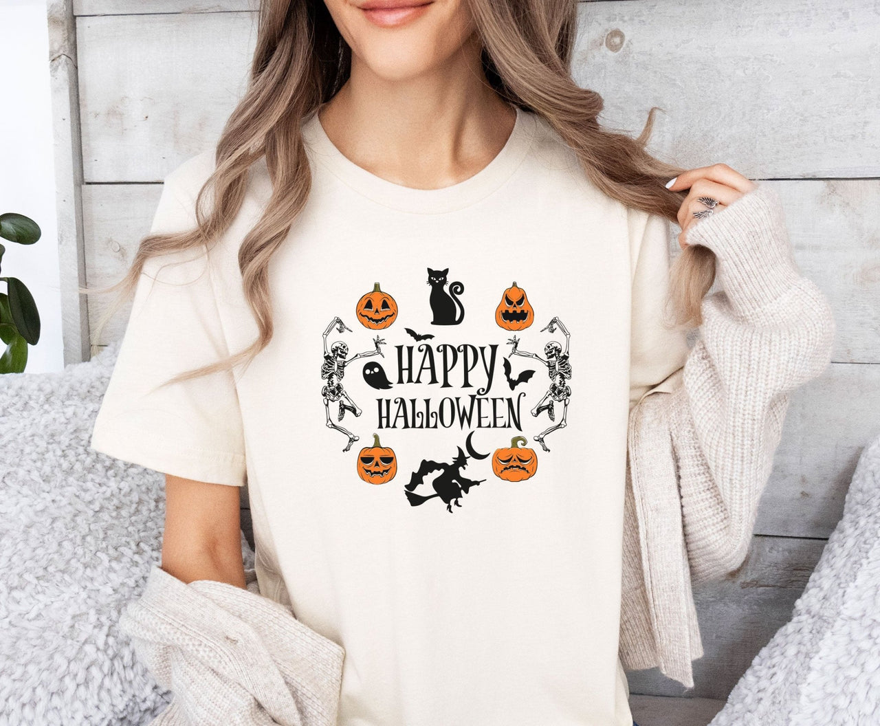 Happy Halloween Shirt - lismoreboutique - Unisex T-Shirt - Dancing_Skeleton