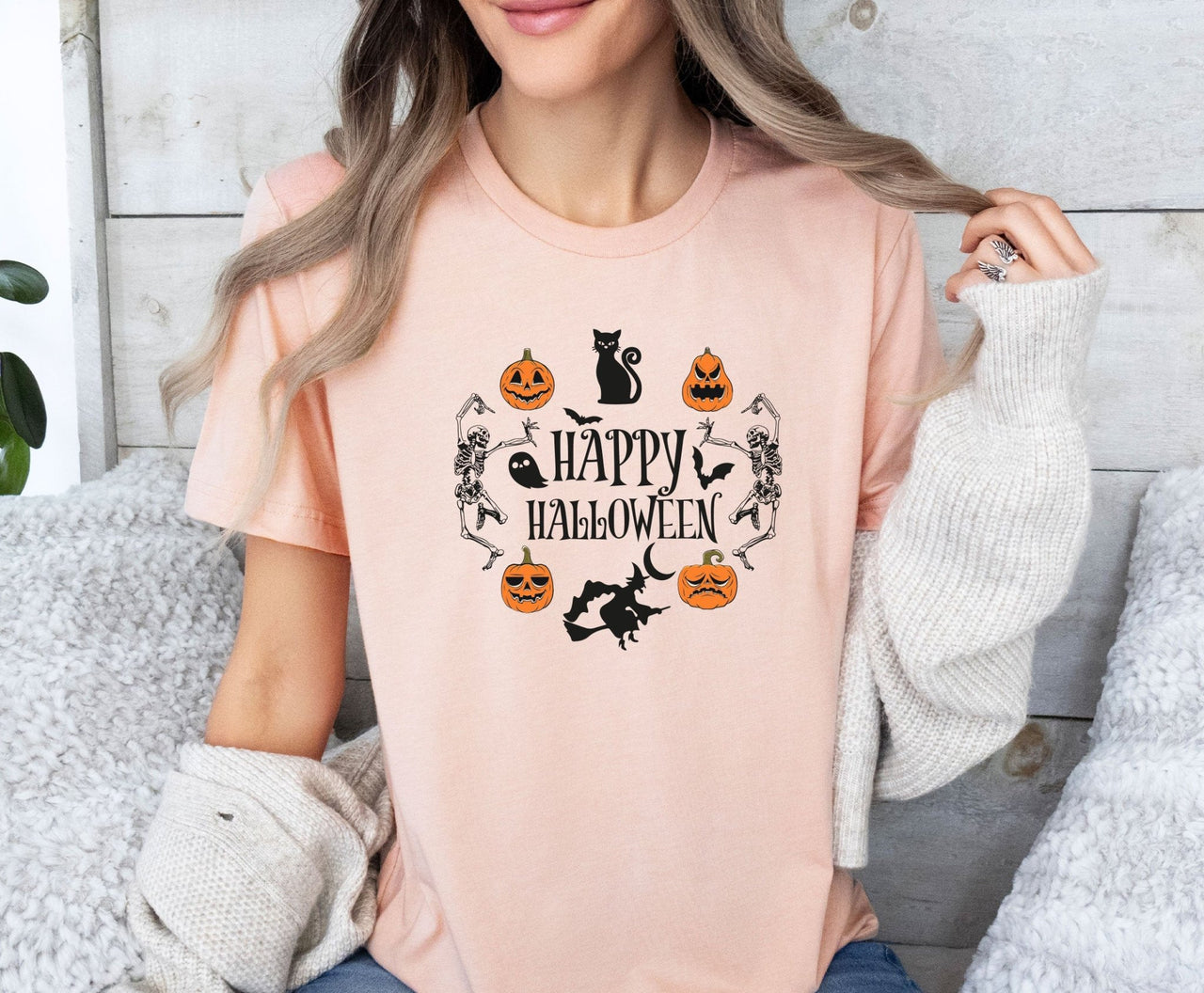 Happy Halloween Shirt - lismoreboutique - Unisex T-Shirt - Dancing_Skeleton