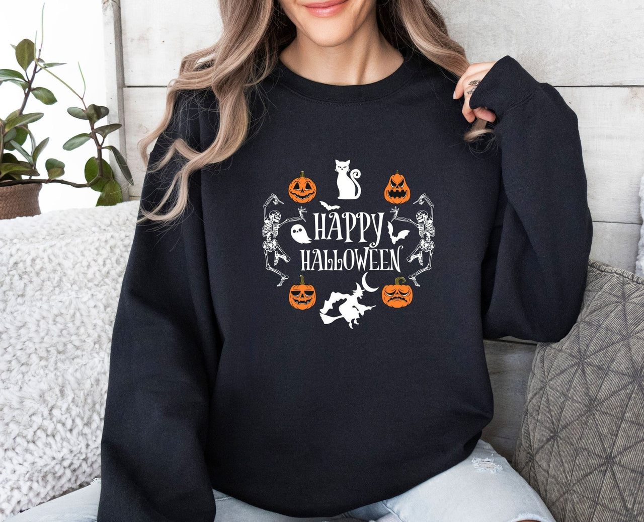 Happy Halloween Sweatshirt - lismoreboutique - Sweatshirt - autumn_halloween