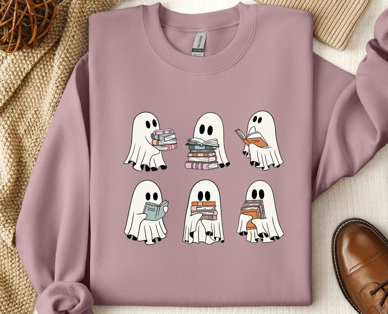 Ghost Book Sweatshirt - lismoreboutique - Sweatshirt - Book_Lovers_Gift