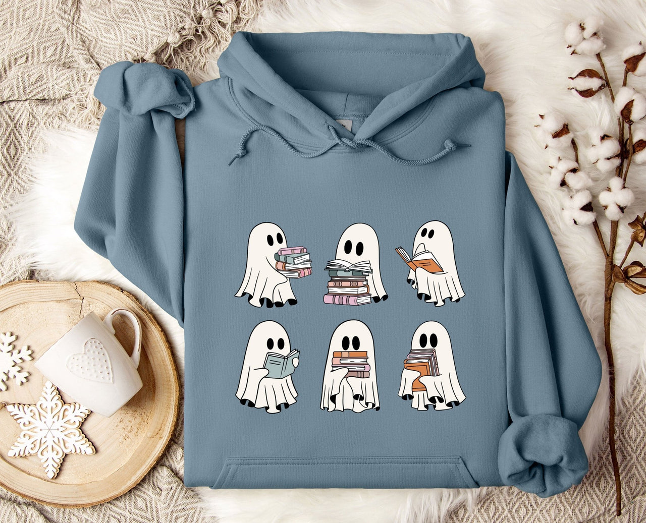 Ghost Reading Books Hoodie - lismoreboutique - Hoodie - Book_Lover_Gift