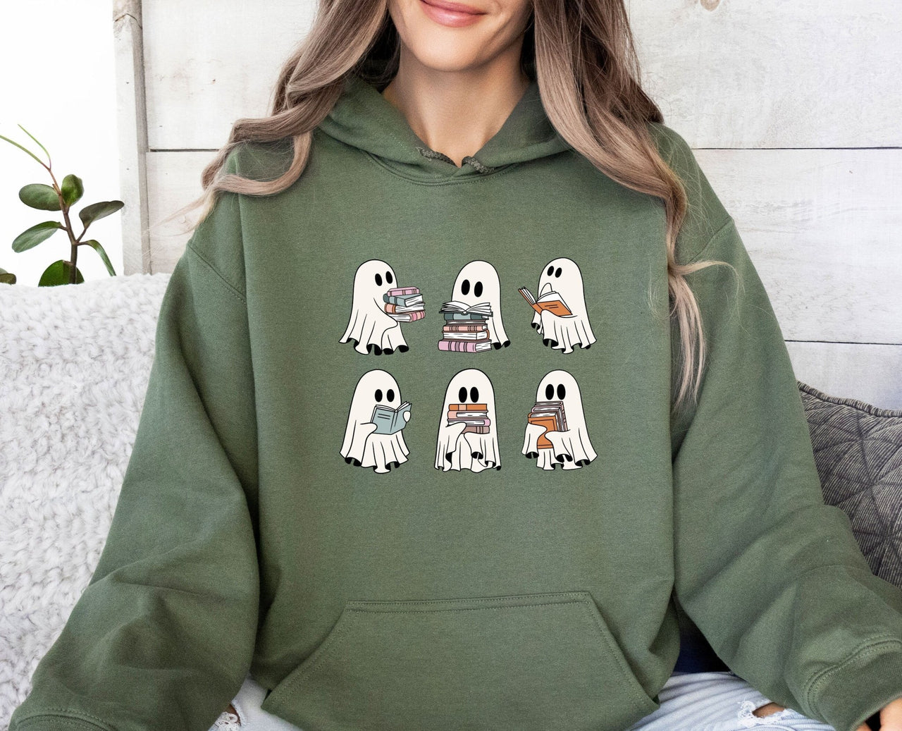 Ghost Reading Books Hoodie - lismoreboutique - Hoodie - Book_Lover_Gift