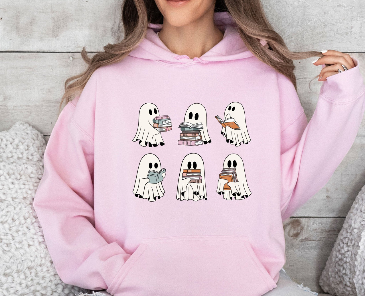 Ghost Reading Books Hoodie - lismoreboutique - Hoodie - Book_Lover_Gift