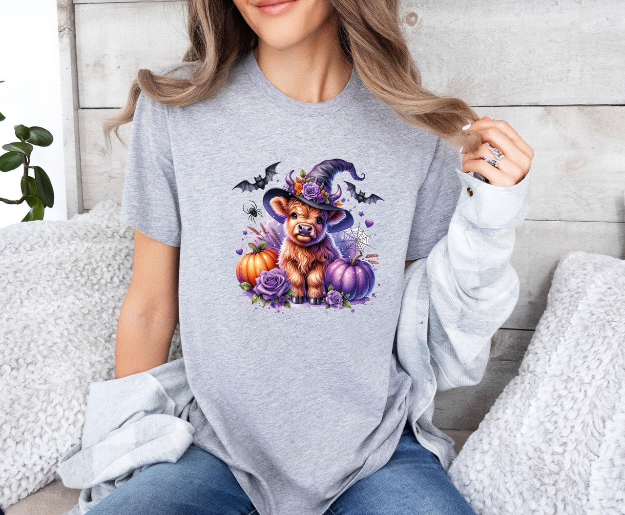 Funny Witch Shirt - lismoreboutique - Unisex T-Shirt - Cow_Halloween