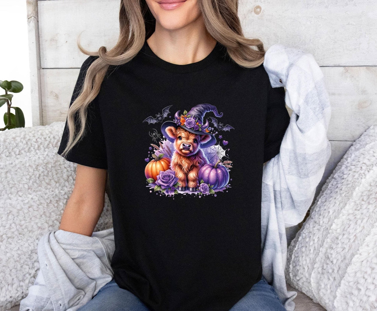 Funny Witch Shirt - lismoreboutique - Unisex T-Shirt - Cow_Halloween