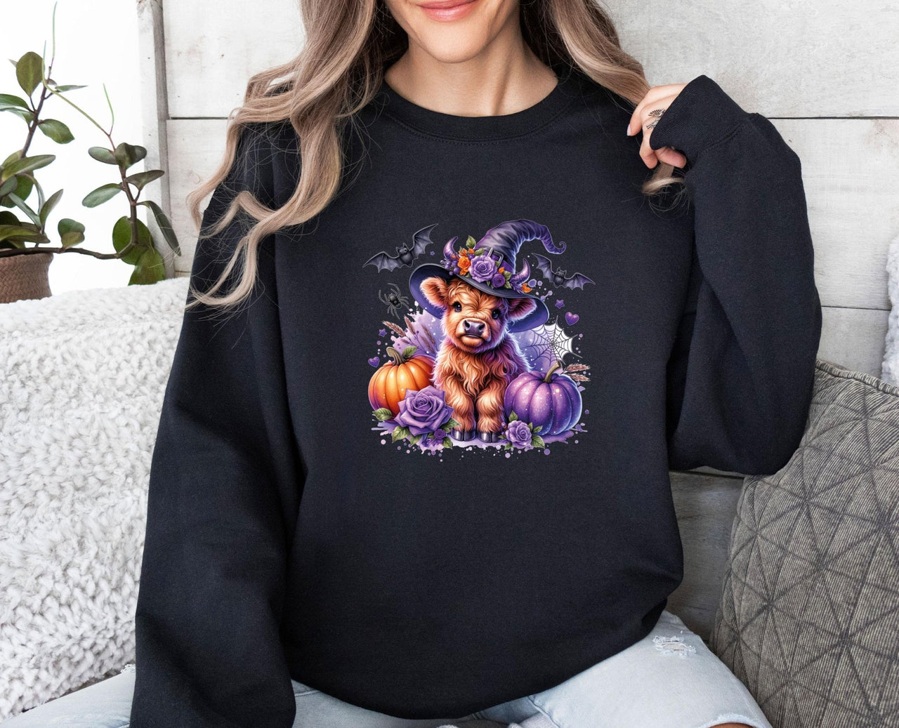 Funny Witch Sweatshirt - lismoreboutique - Sweatshirt - Cow_Halloween