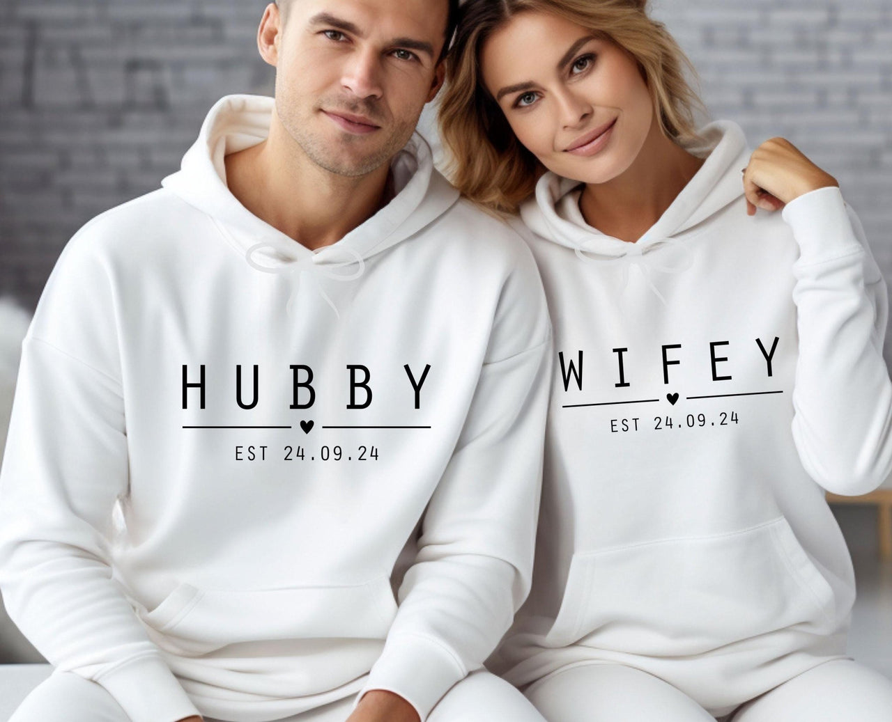 Wifey Hubby Hoodies - lismoreboutique - Hoodie - Couple_Hoodie