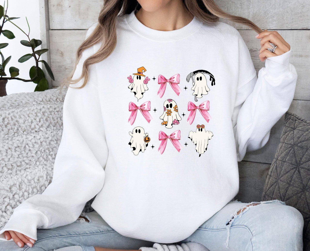 Ghost Sweatshirt - lismoreboutique - Sweatshirt - bow_ghost_sweatshirt