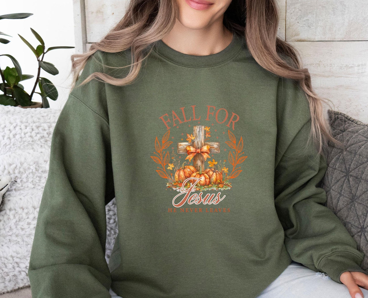 Fall For Jesus Sweater - lismoreboutique - Sweatshirt - Autumn_Pumpkin_top