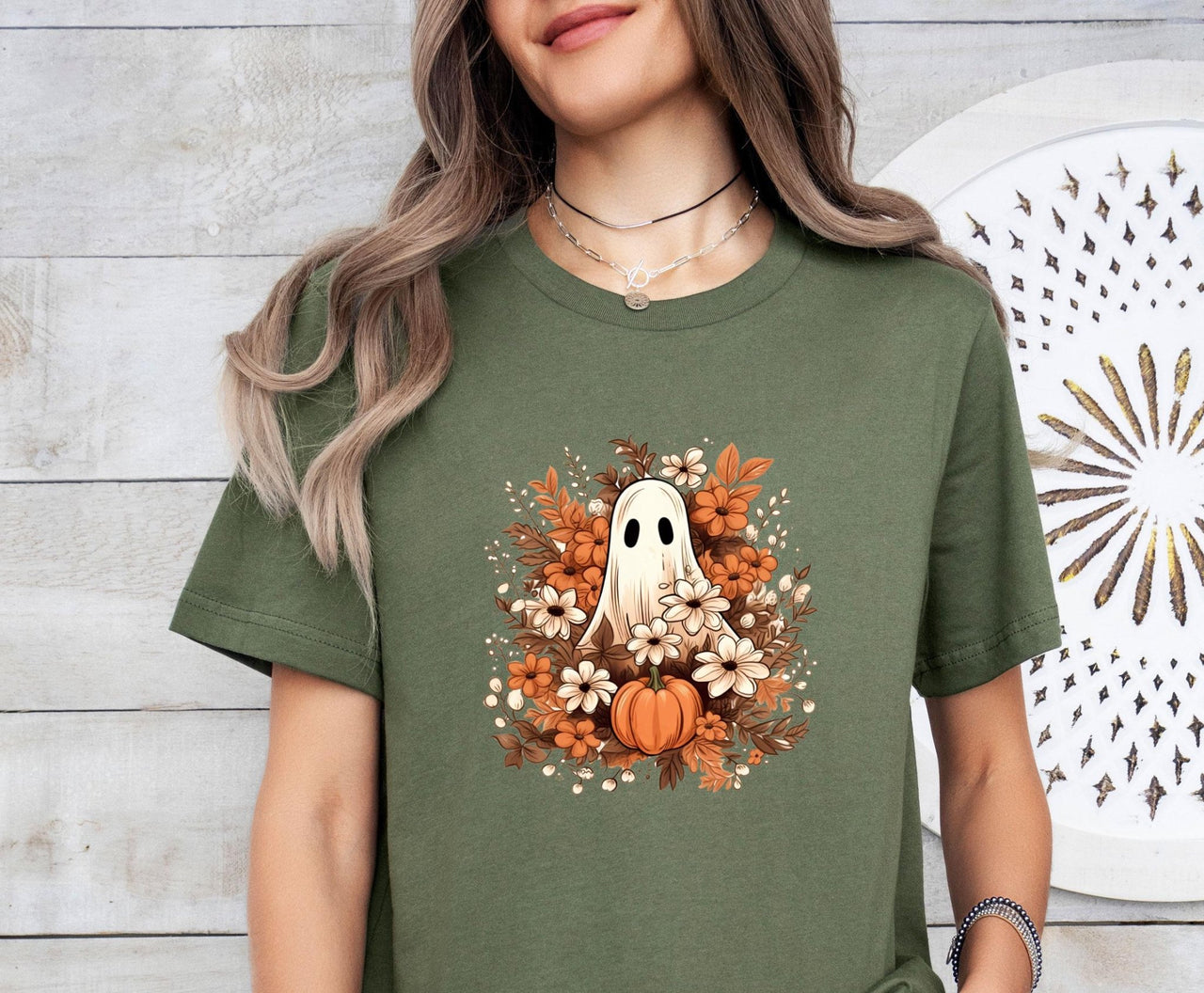 Ghost Floral Shirt - lismoreboutique - Unisex T-Shirt - Cute_Ghost_Shirt