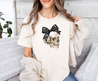 Thumbnail for Halloween Skull Shirt - lismoreboutique - Unisex T-Shirt - Black_Bow_Skull_Tee