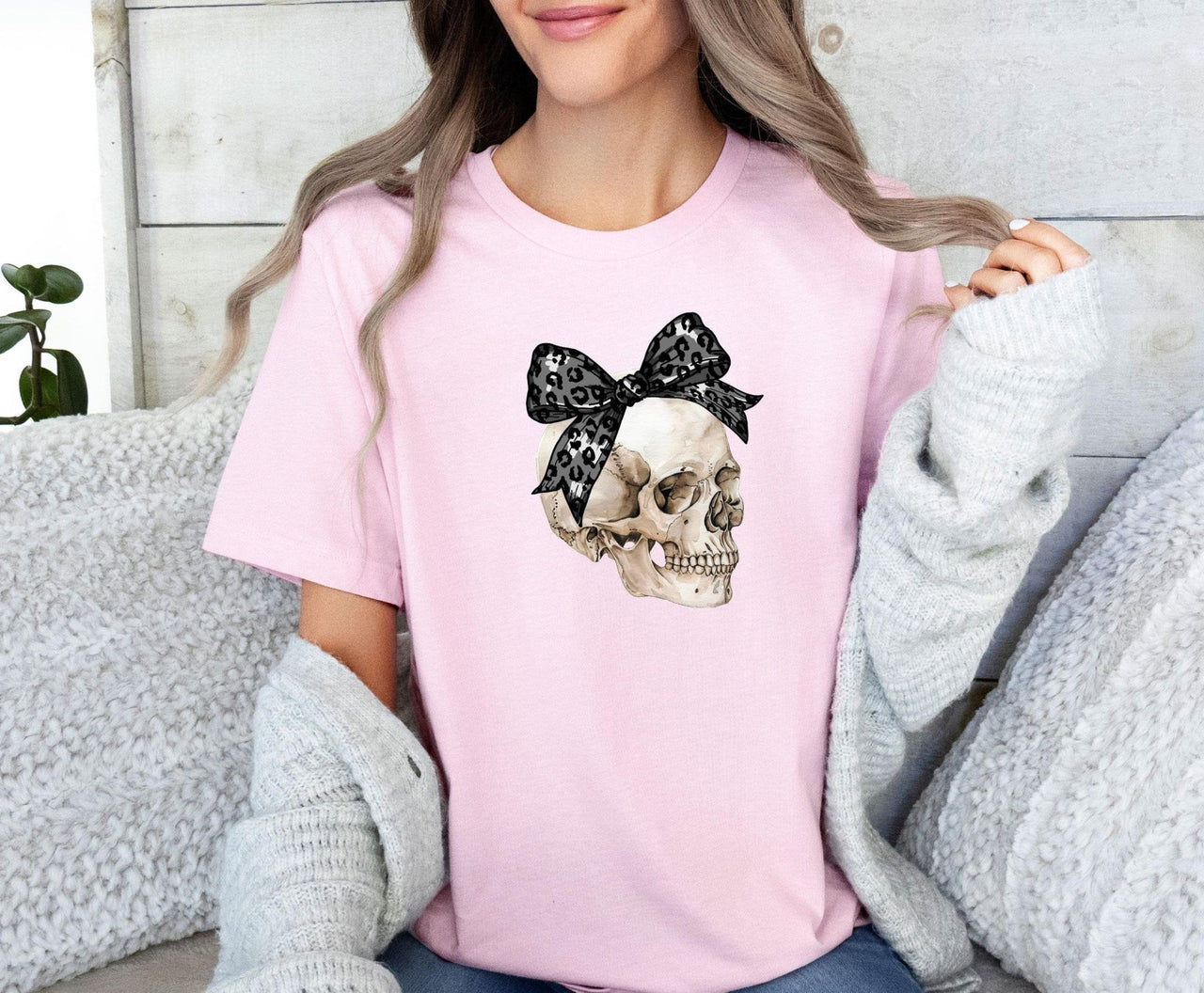 Halloween Skull Shirt - lismoreboutique - Unisex T-Shirt - Black_Bow_Skull_Tee