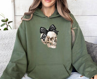 Thumbnail for Halloween Skull Hoodie - lismoreboutique - Hoodie - Black_Bow_Skull