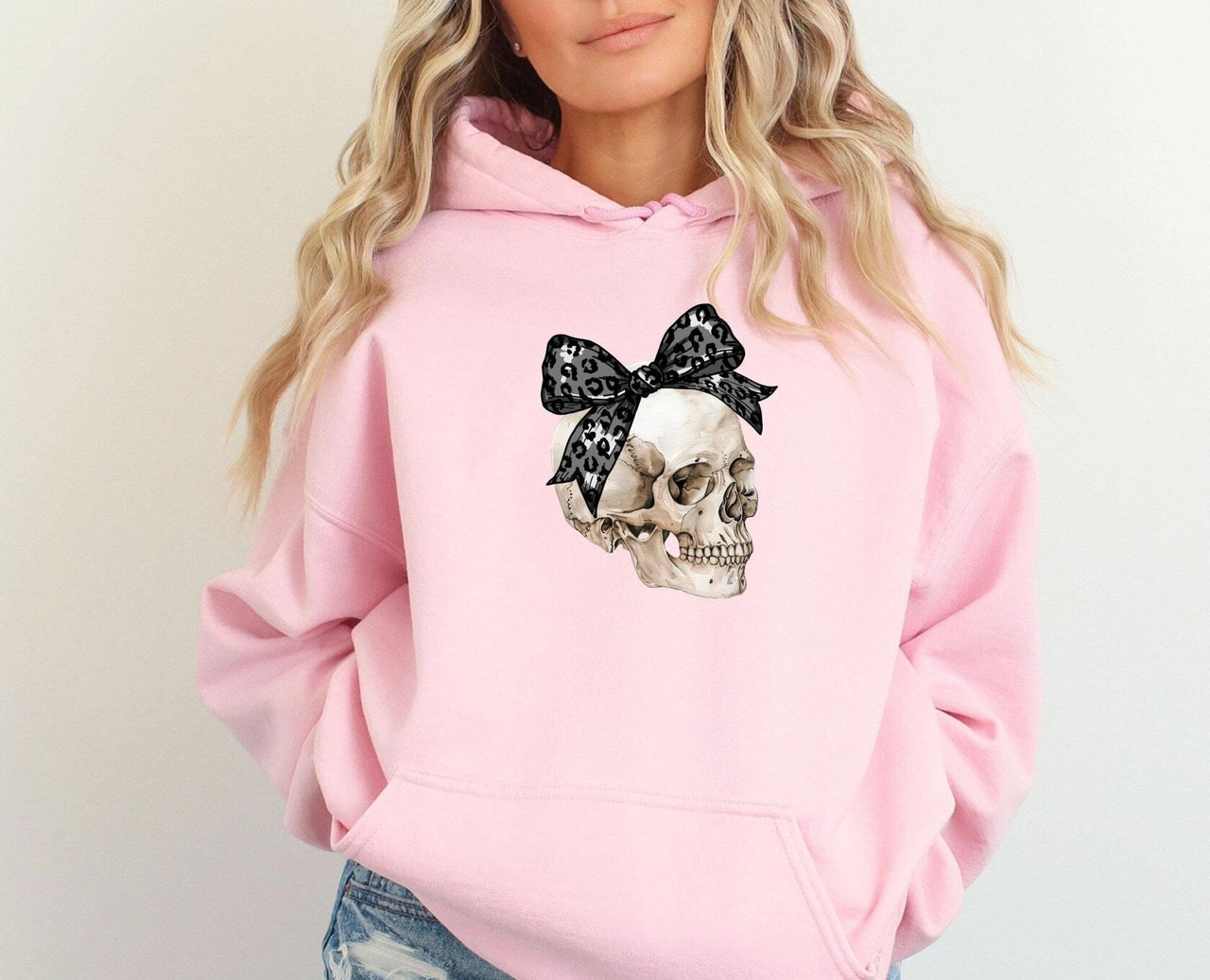 Halloween Skull Hoodie - lismoreboutique - Hoodie - Black_Bow_Skull