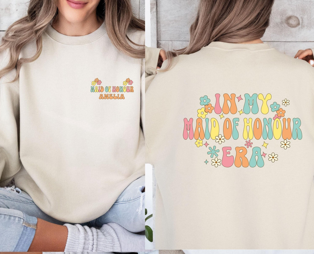 Maid Of Honour Sweatshirt - lismoreboutique - Sweatshirt - Bachelorette_Party