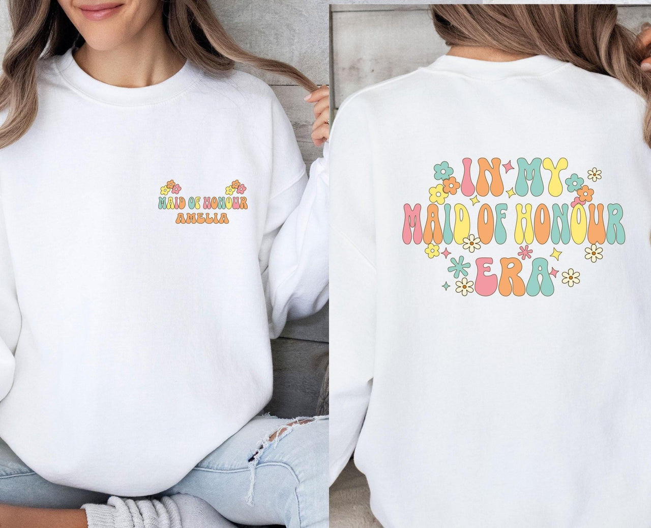 Maid Of Honour Sweatshirt - lismoreboutique - Sweatshirt - Bachelorette_Party