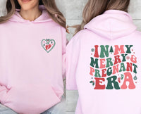 Thumbnail for Merry and Pregnant Hoodie - lismoreboutique - Hoodie - Baby_Announcement