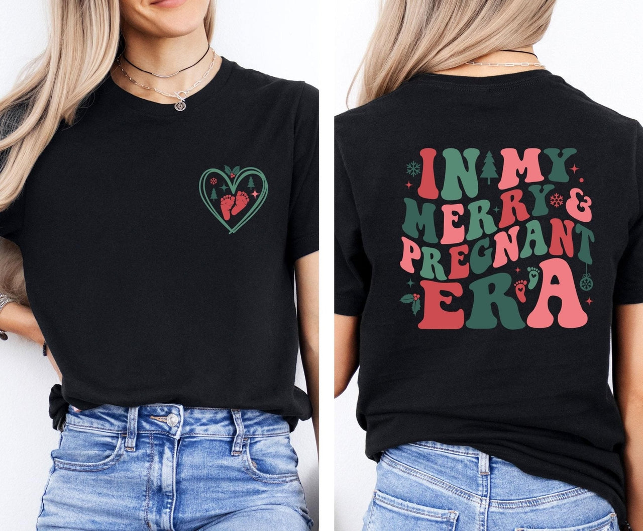 Merry and Pregnant Shirt - Lismore Boutique - Unisex T-Shirt - baby_reveal_shirt
