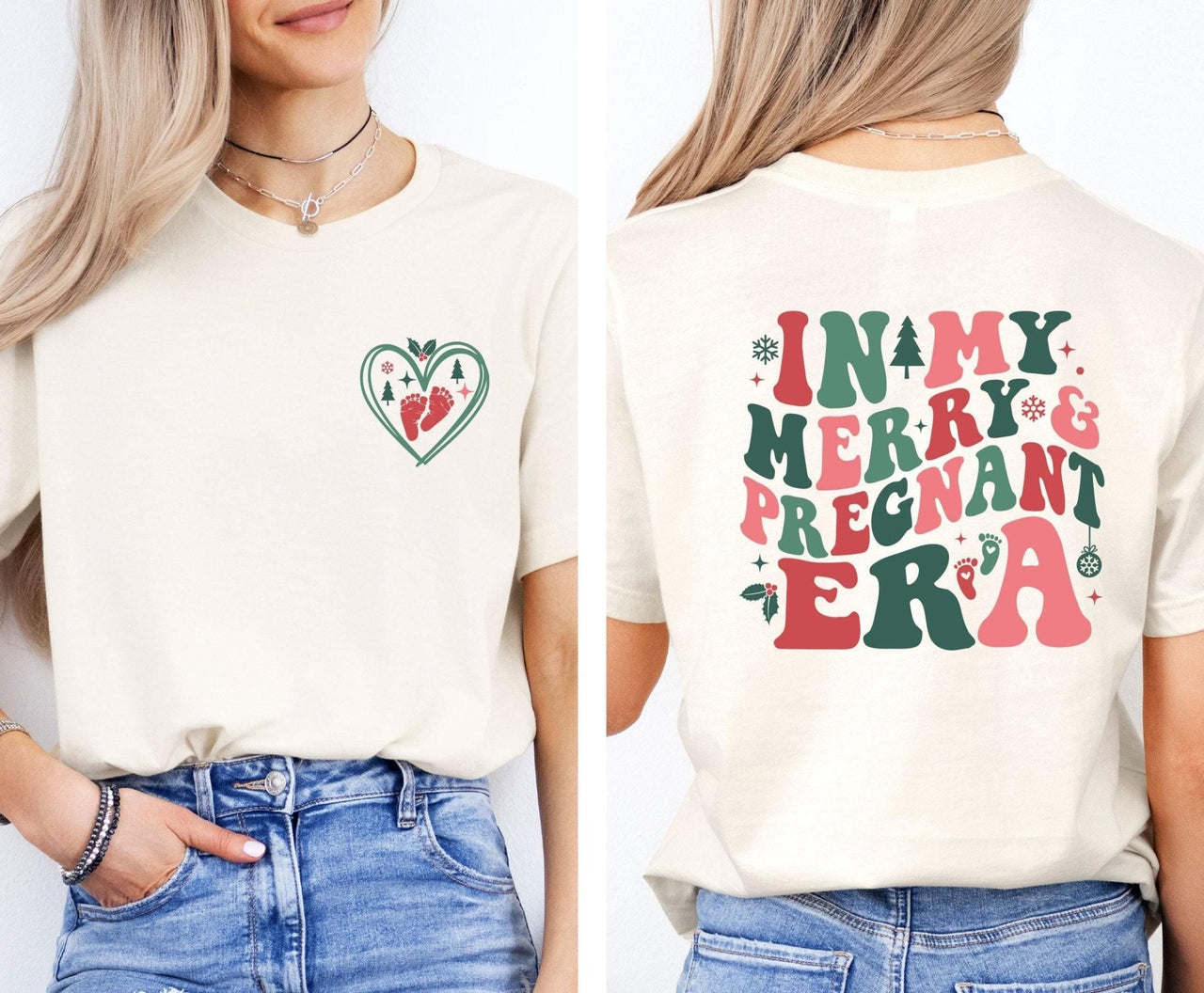 Merry and Pregnant Shirt - Lismore Boutique - Unisex T-Shirt - baby_reveal_shirt