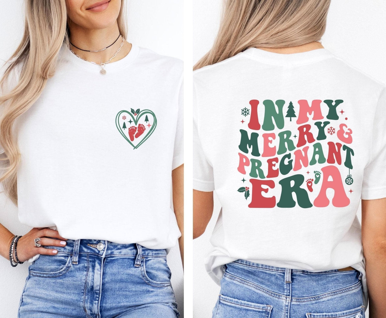 Merry and Pregnant Shirt - Lismore Boutique - Unisex T-Shirt - baby_reveal_shirt