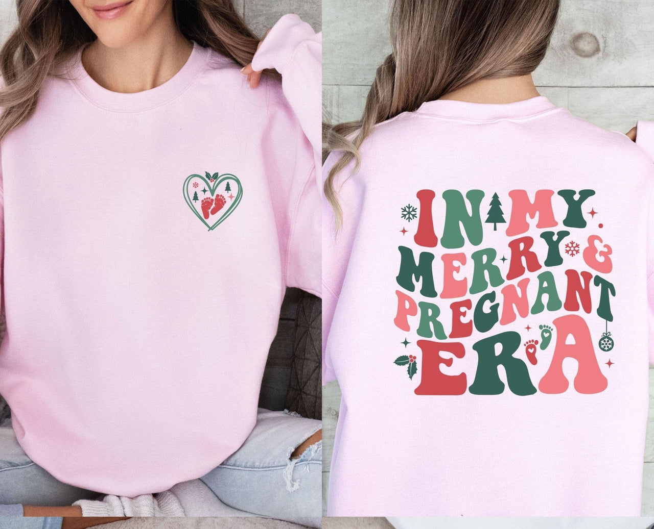 Merry and Pregnant Sweatshirt - Lismore Boutique - Sweatshirt - Baby_Announcement