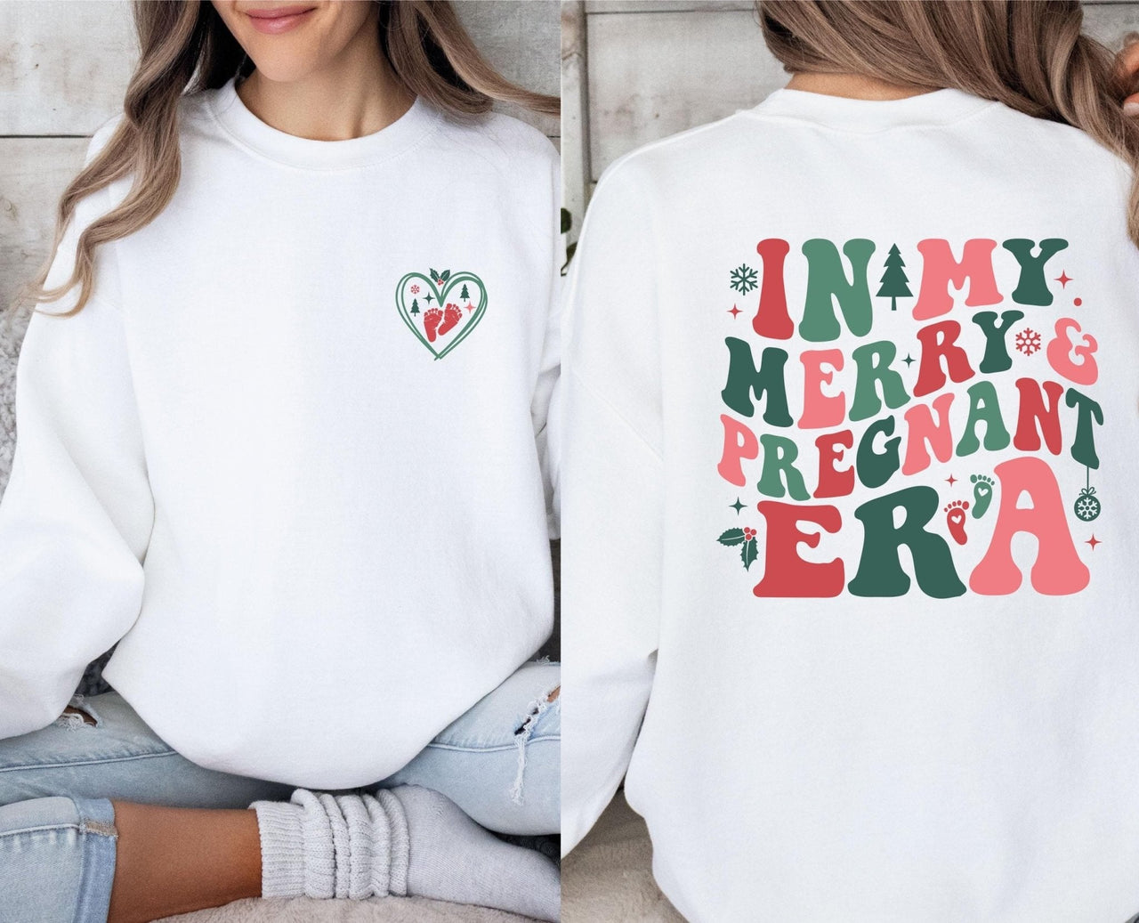 Merry and Pregnant Sweatshirt - Lismore Boutique - Sweatshirt - Baby_Announcement