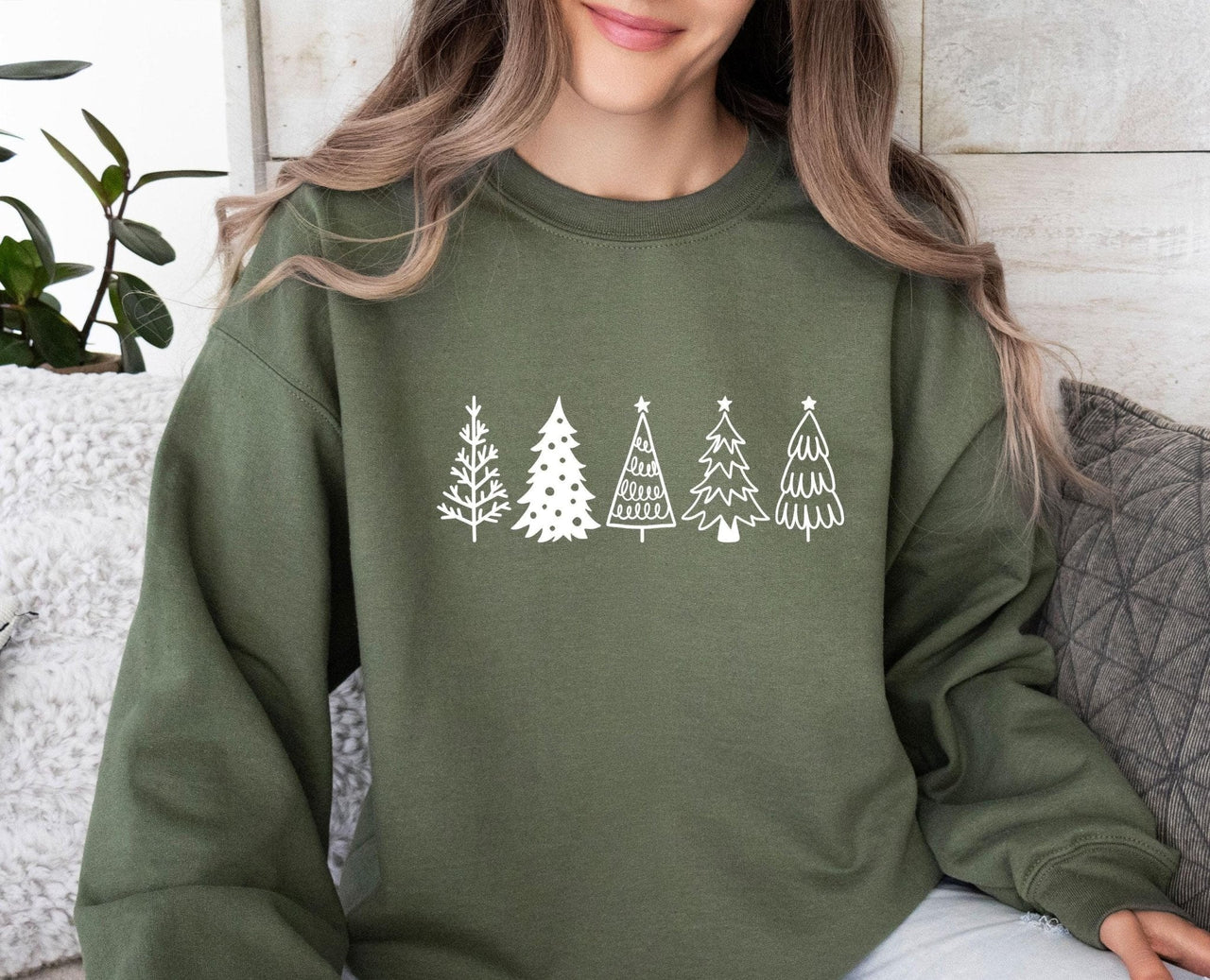 Pine Tree Sweatshirt - Lismore Boutique - Sweatshirt - christmas_eve_gift