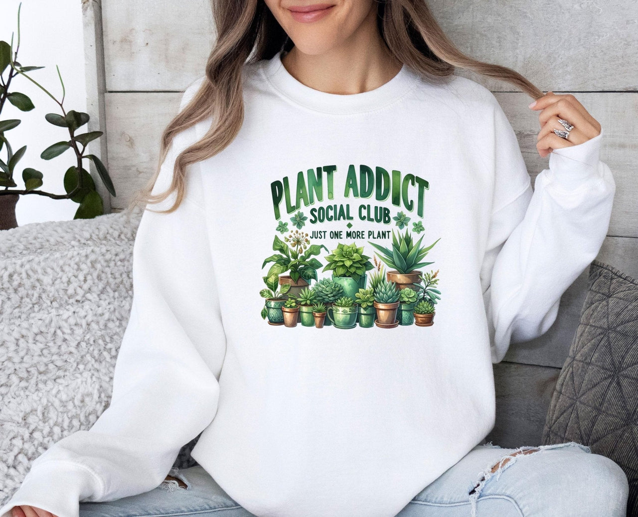 Plant Addict Sweatshirt - Lismore Boutique - Sweatshirt - botanical_sweatshirt