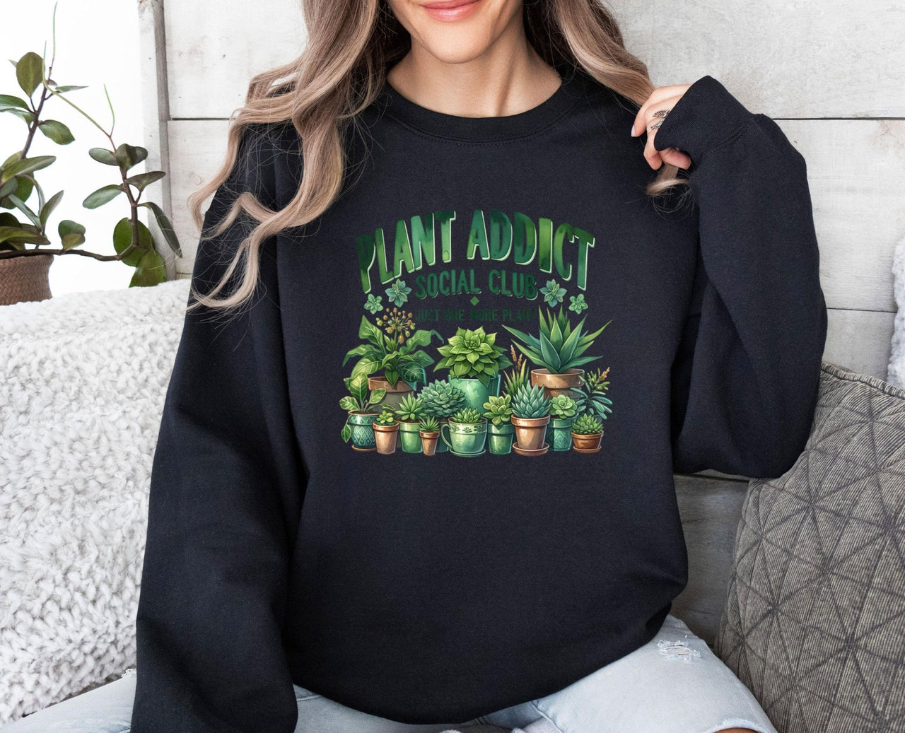 Plant Addict Sweatshirt - lismoreboutique - Sweatshirt - botanical_sweatshirt