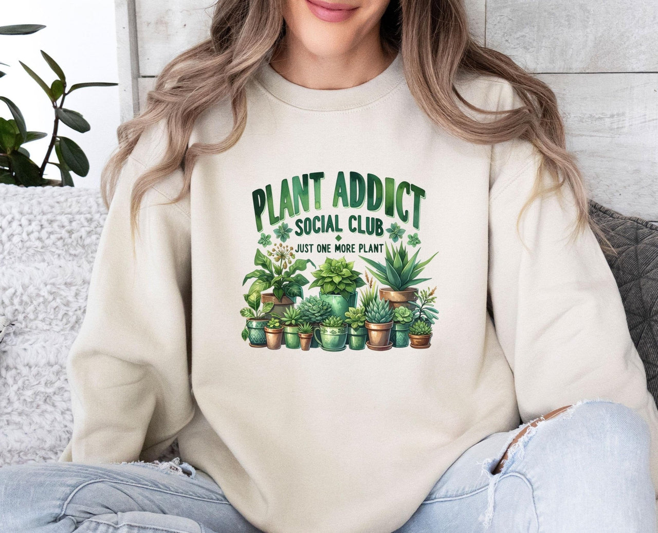 Plant Addict Sweatshirt - lismoreboutique - Sweatshirt - botanical_sweatshirt