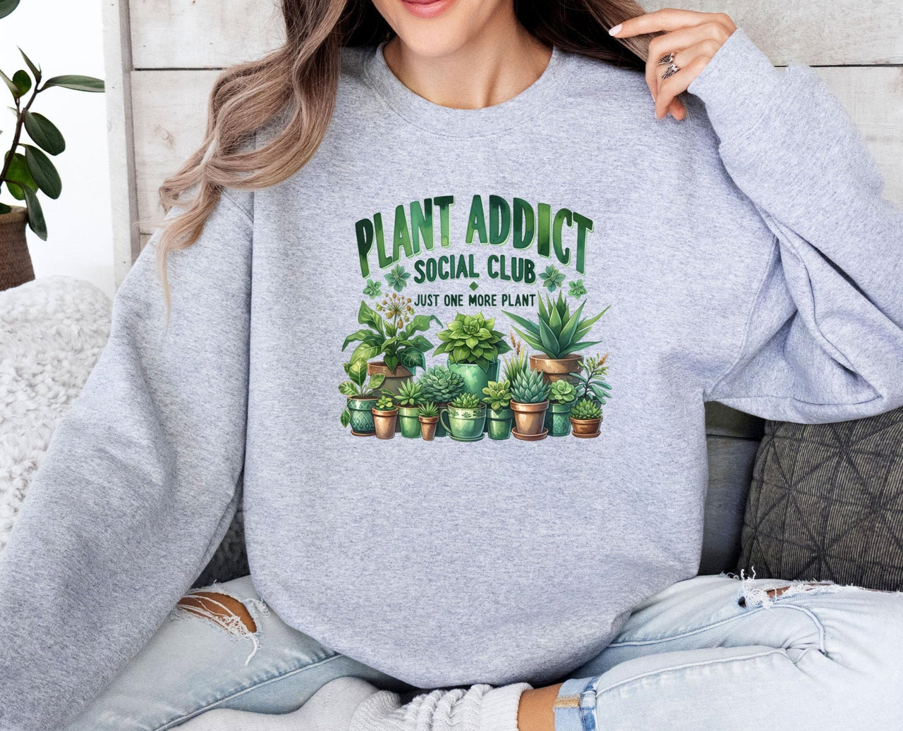 Plant Addict Sweatshirt - lismoreboutique - Sweatshirt - botanical_sweatshirt