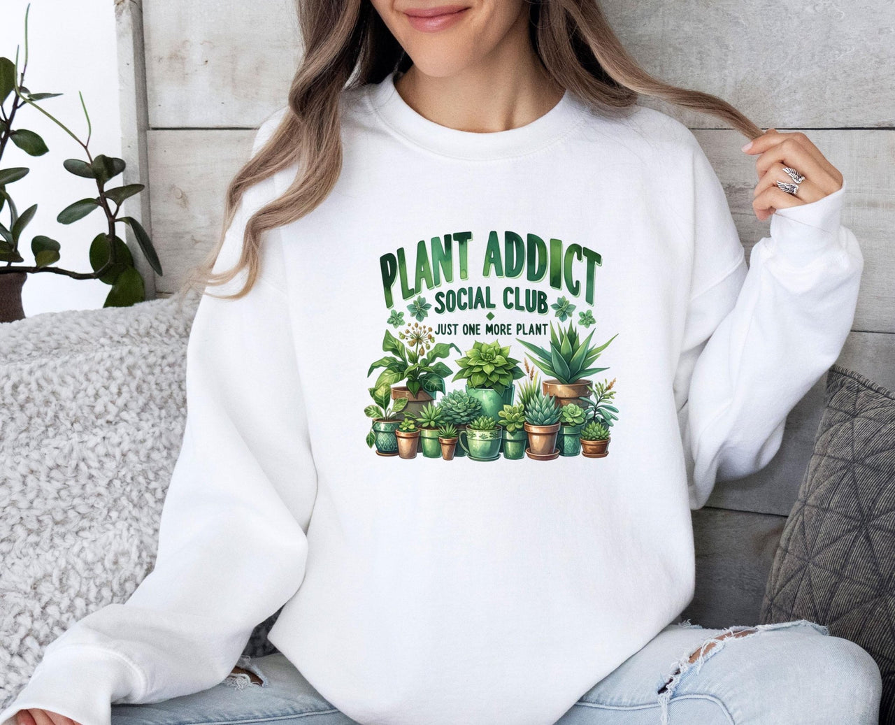 Plant Addict Sweatshirt - lismoreboutique - Sweatshirt - botanical_sweatshirt