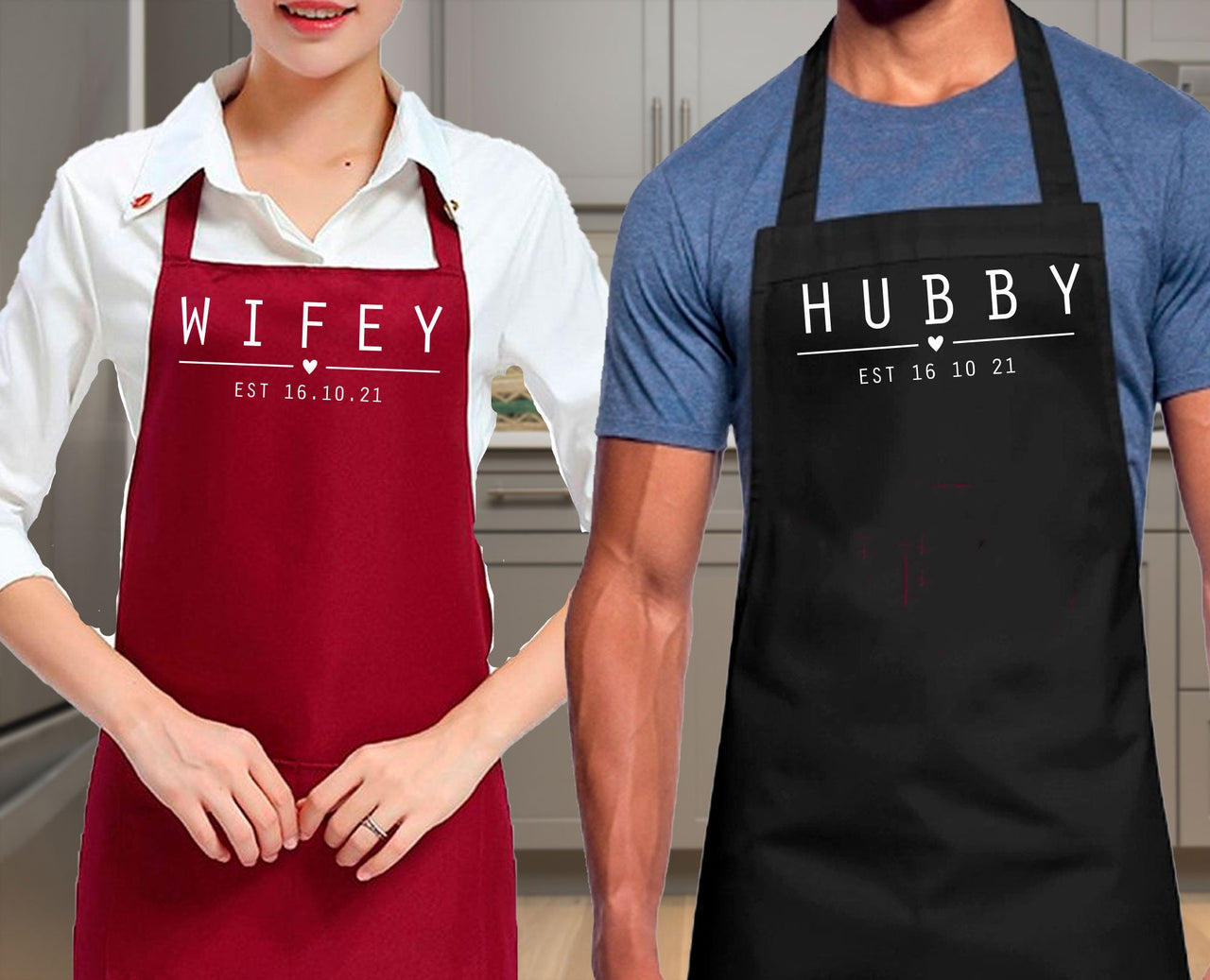 Wifey Hubby Apron - lismoreboutique - baking_apron