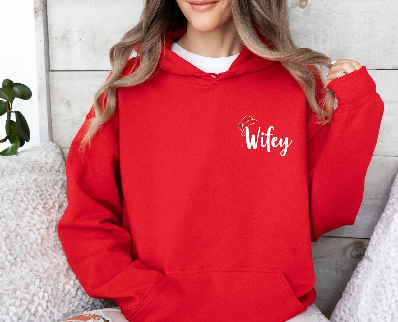 Wifey Hubby Christmas Hoodie - lismoreboutique - Hoodie - Christmas_Couple