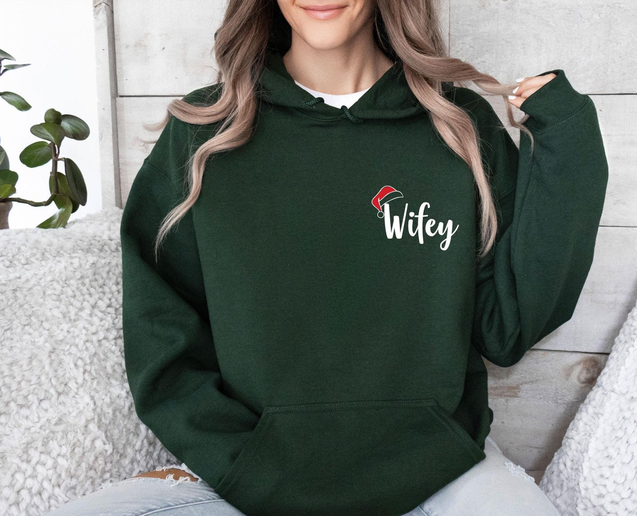 Wifey Hubby Christmas Hoodie - lismoreboutique - Hoodie - Christmas_Couple