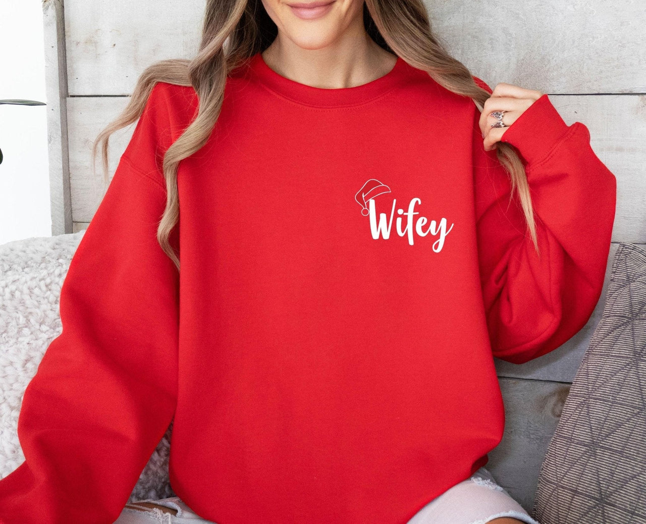 Wifey Hubby Christmas Sweater - Lismore Boutique - Sweatshirt - christmas_Sweatshirt