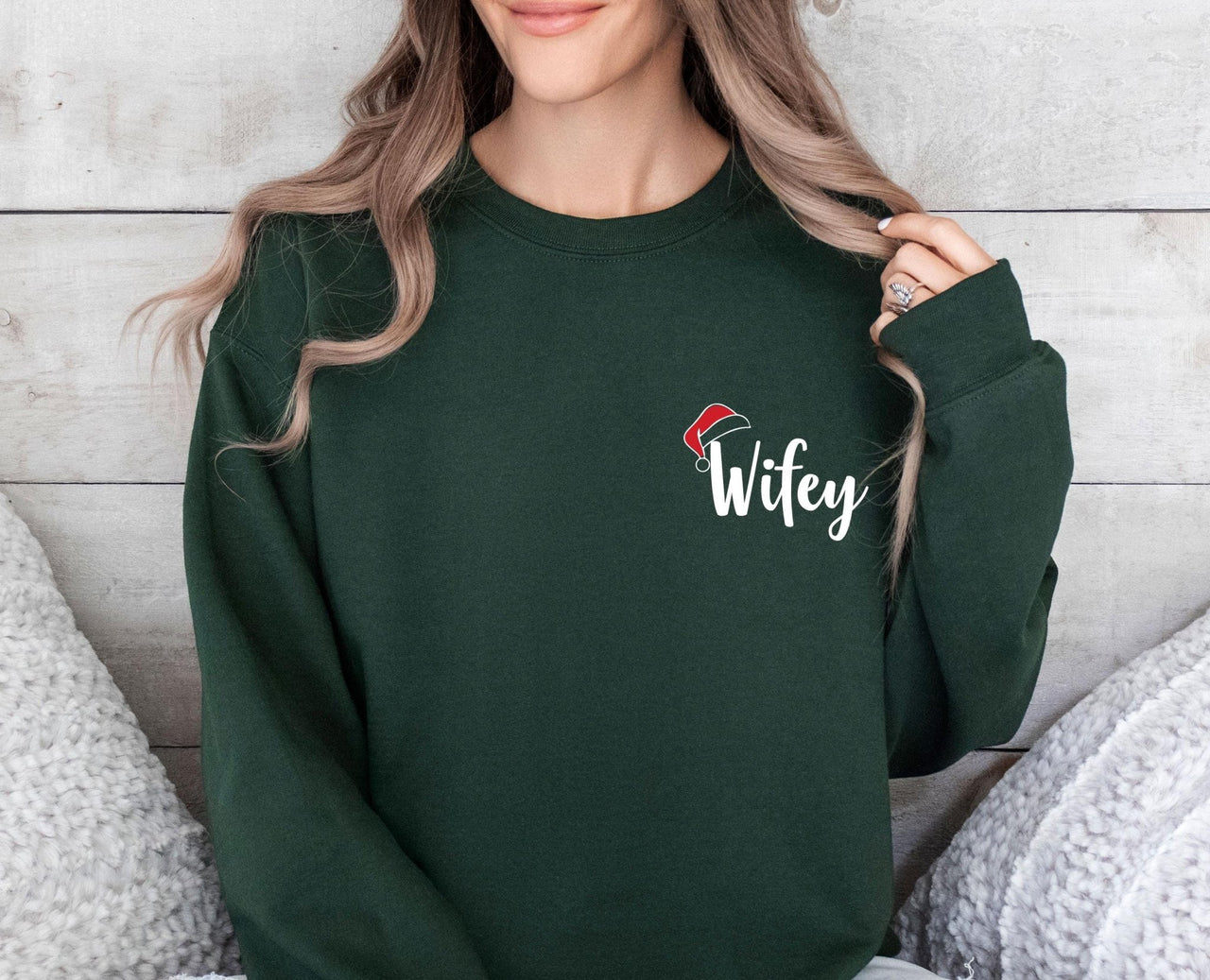 Wifey Hubby Christmas Sweater - lismoreboutique - Sweatshirt - christmas_Sweatshirt