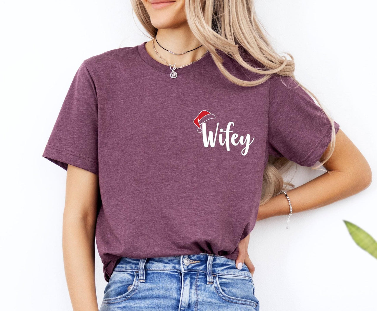 Wifey Hubby Christmas Tee - lismoreboutique - Unisex T-Shirt - Christmas_Couple_Tee