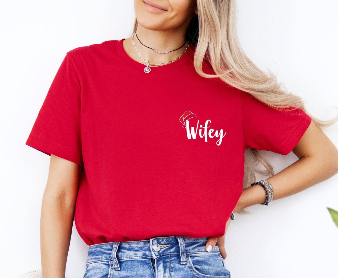 Wifey Hubby Christmas Tee - lismoreboutique - Unisex T-Shirt - Christmas_Couple_Tee